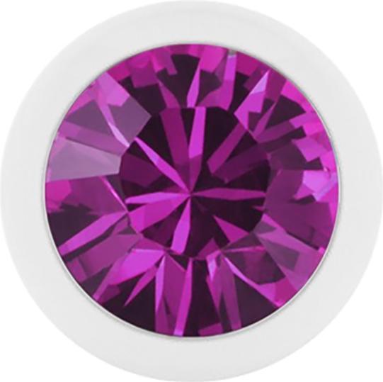 Star Piercing Micro Kugel Pure White mit Swarovski fuchsia (ohne Messing, Chirurgenstahl 316L)