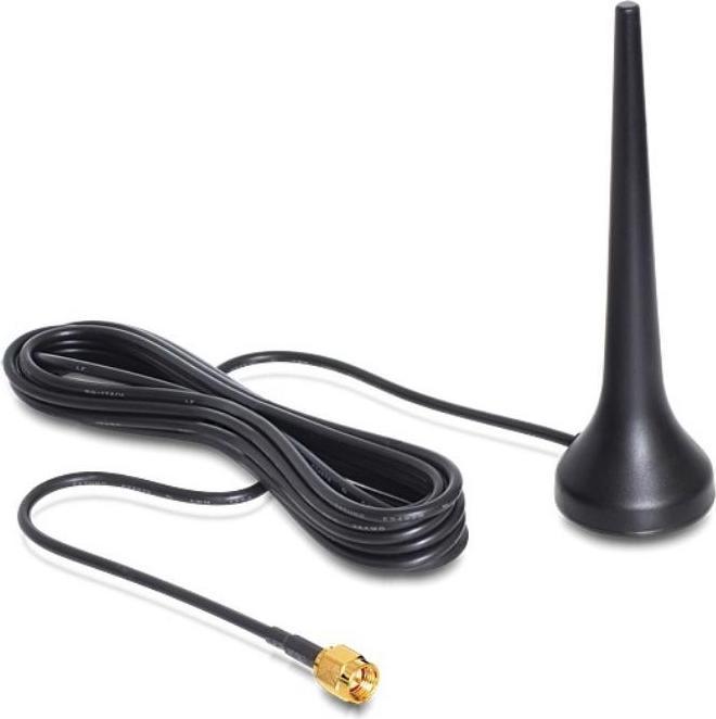 Produktbild Delock GSM UMTS Sixband Antenne SMA 2 dBi omnidirektional mit magnetischem Standfuss starr schwarz (GSM)