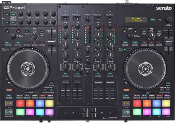 Actual product image Roland DJ-707M DJ controller with stand silver