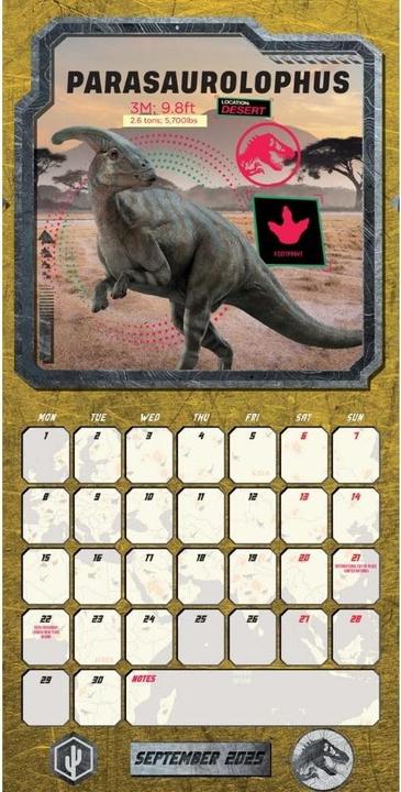 Produktbild Jurassic World Wandkalender 2025 Quadratisch (30 x 30 cm, Deutsch)