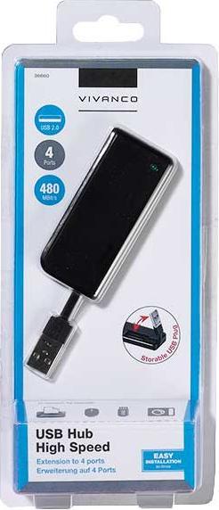 Immagine prodotto Vivanco Hub USB 2.0 (USB-A, 4 Porti)