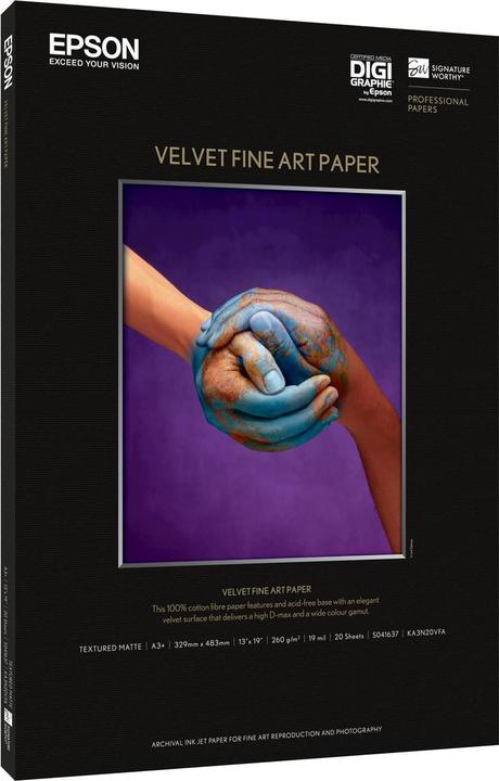Actual product image Epson Velvet Fine Art (260 g/m², 20 x, A3+)