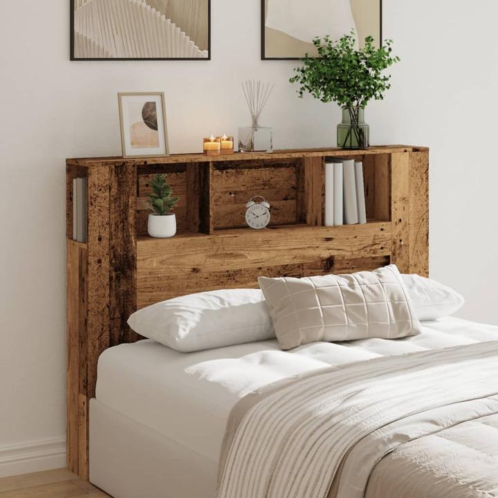 Actual product image VidaXL Headboard with storage space Headboard shelf in reclaimed wood look 140x18.5x102.5cm