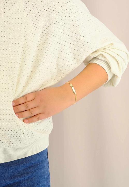 Image du produit Muau Bracelet plaquette (14 cm, Or jaune 750/18K)