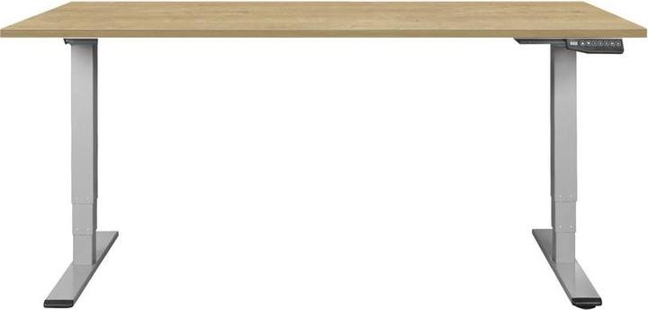 Image du produit Contini table de bureau réglable en hauteur 1.6x0.8m chêne / piétement gris RAL 7045
