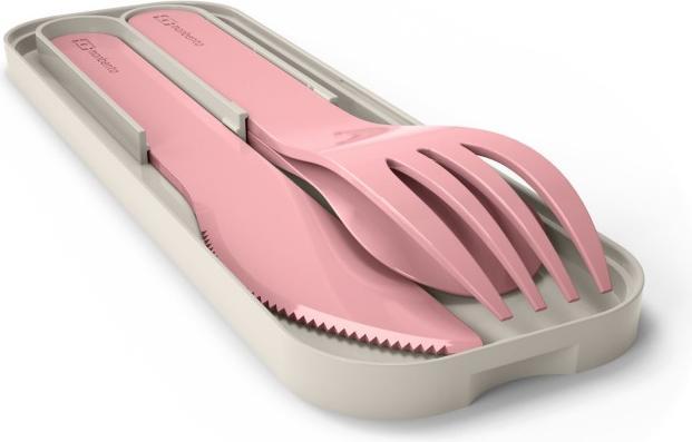 Monbento Cutlery Set for Lunch Box MB Pocket Blush - 3 Pieces Fork Knife Spoon - Flatware Set for Work/School (3 Piece, Cutlery set)