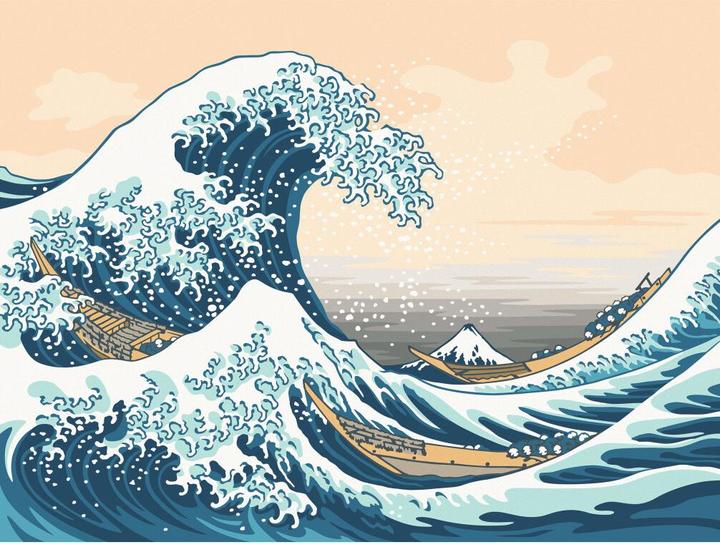 Actual product image Ravensburger Painting by Numbers The Great Wave (Hokusai)