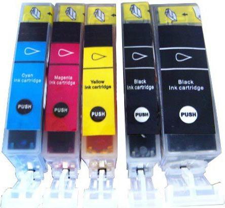 Actual product image Hermex Compatible Ink Cartridge for Canon PIXMA iP4850 (M, C, Y, PGBK, FC)