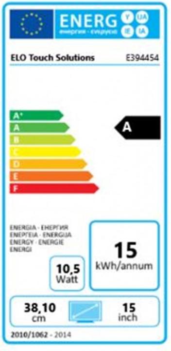 Energie-Label ēlo 1523L TOUCHDISPLAY (1024 x 768 Pixel, 15")