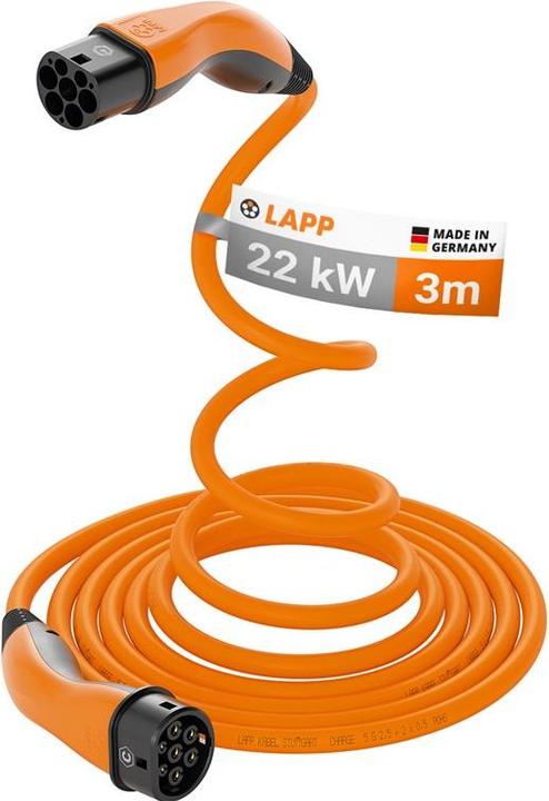 Produktbild Lapp Mobility Selbstaufrollendes Ladekabel Typ 2, bis zu 22 kW, 3 m, orange (22 kW, 3 m)