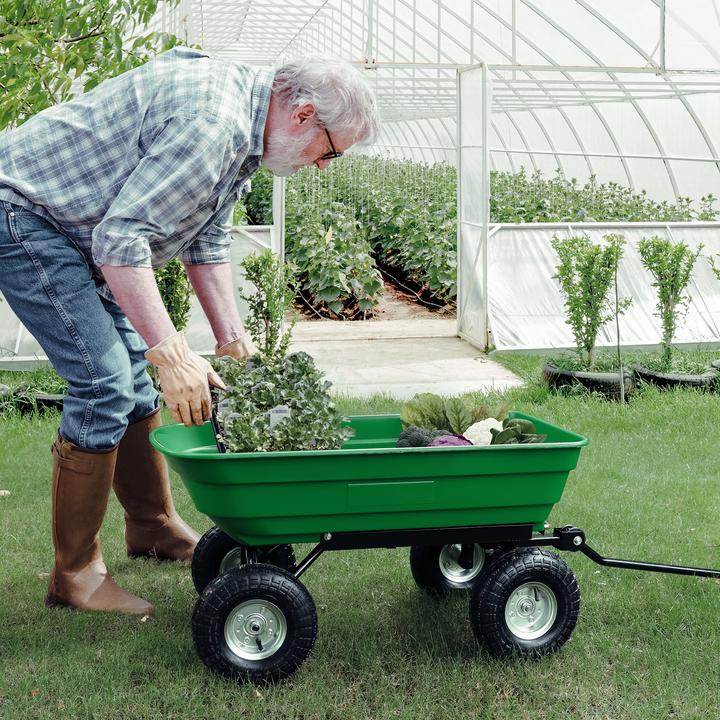 Image du produit Wiltec Chariot de jardin à main avec Benne basculante Volume 75L Capacité de charge 240kg Remorque Brouette