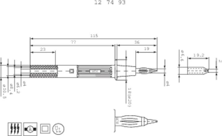 Image du produit Stäubli Pointe de test de sécurité PP-115/4 (Produit de test)