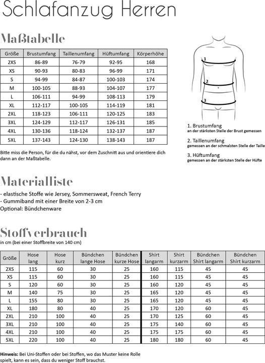 Produktbild Fadenkäfer Schnittmuster Schlafanzug