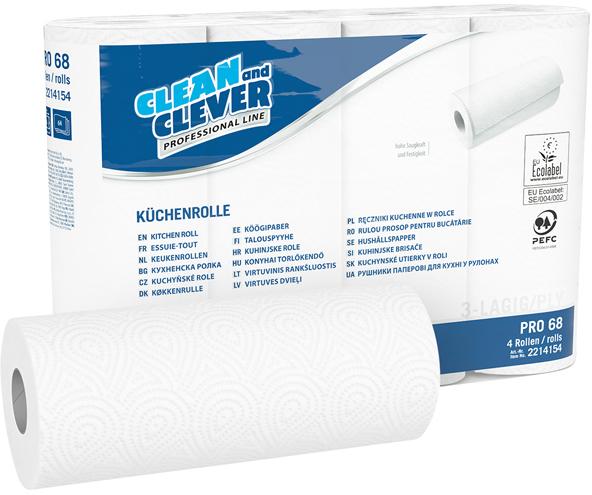 Produktbild Clean and Clever Küchenrolle PRO 68 (4 x)