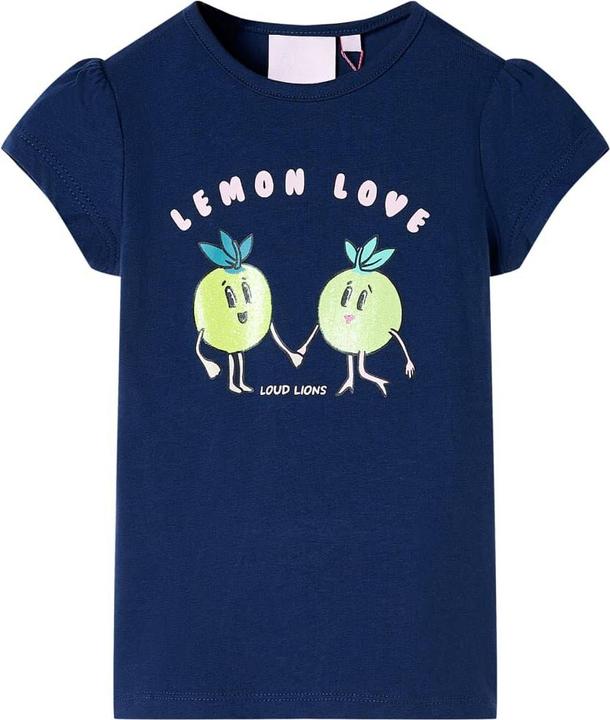 VidaXL Kinder-T-Shirt Marineblau 140,Material: 95 % Baumwolle. 5 (140)