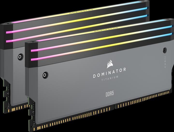 Actual product image Corsair DOMINATOR Titanium Light Enhancement Kit, 2-up config, Functional LEDs, Grey Heatsink, no DRAM ICs (RGB)