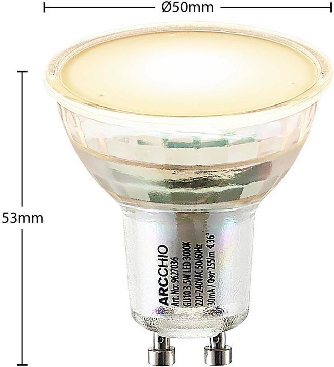Produktbild Arcchio LED-Reflektor GU10 3,5W 3.000K 120° Glas (GU10, 3.40 W, 290 lm, 1 x, F)