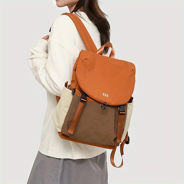 Actual product image Only-Bags.Store Nylon Freizeitrucksack - Leichte, einfarbige Reise-, Einkaufs- und Schultasche mit verstellbaren
