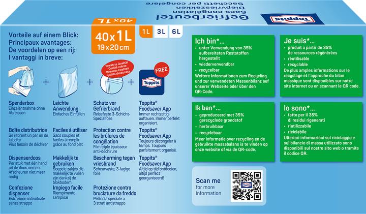 Produktbild Toppits Gefrierbeutel 1 Liter 40 Stück (40 x)