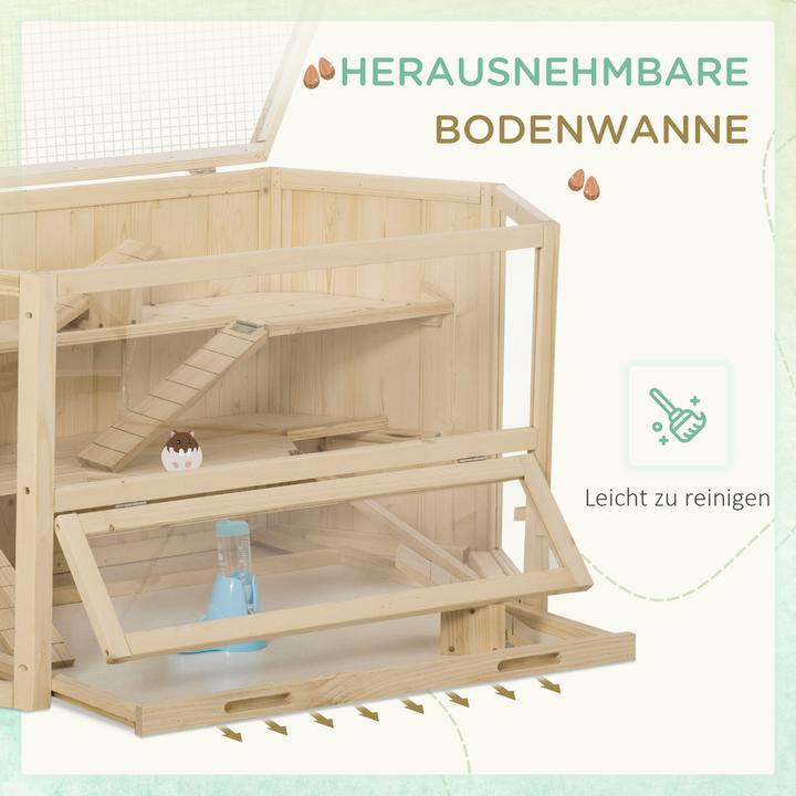 Produktbild PawHut Kleintierkäfig mit PS-Plexiglas