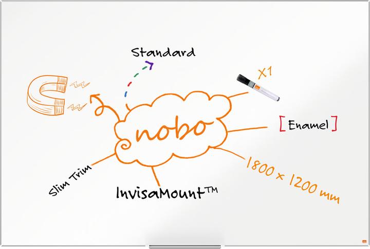 Image du produit Nobo Tableau blanc Impression Pro émaillé (180 x 120 cm)