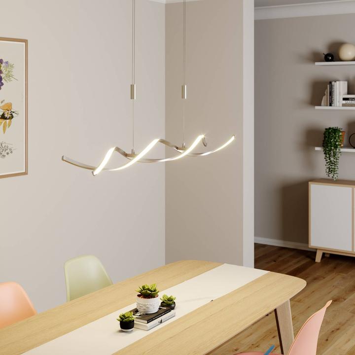 Image du produit Lindby Auron Lampe à suspendre Nickel/Blanc (1440 lm)
