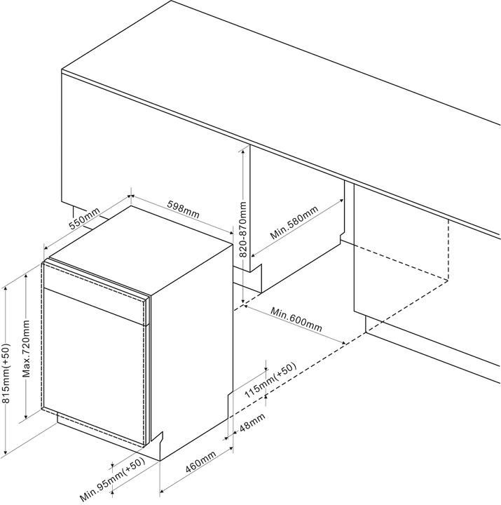 Actual product image Amica Dishwasher fully integrated EGSPV 590 900 60 x 82 x 58 cm for 14 place settings 9,8 l 42 dB