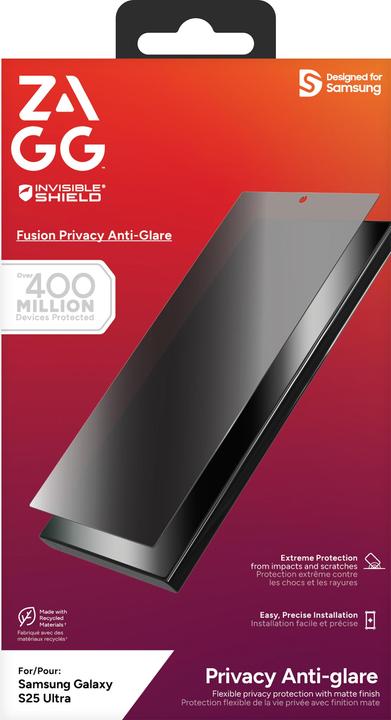 Actual product image Zagg InvisibleShield Fusion Privacy AG Samsung Galaxy S25 Ultra Screen (1 Piece, Samsung Galaxy S25 Ultra)