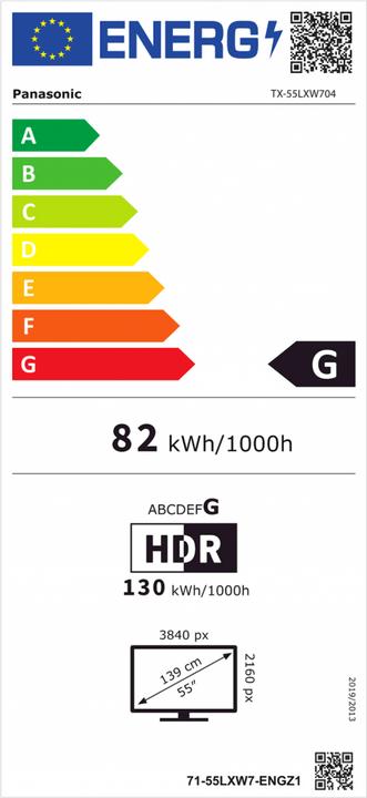 Energie-Label Panasonic TX-55LXW704 (55", LED, 4K)