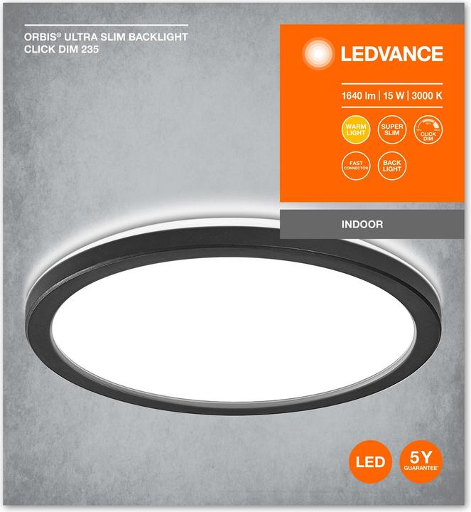 Actual product image Ledvance ORBIS ULTRA SLIM CLICK DIM 235mm BLACK (1020 lm)