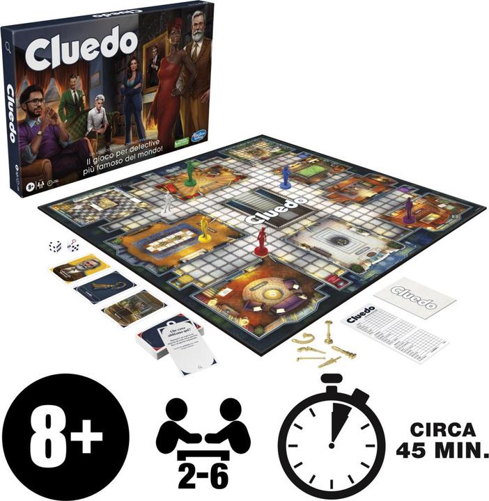 Immagine prodotto Hasbro Gaming Gioco da tavolo Cluedo, Cluedo ridisegnato per 2-6 giocatori, gioco investigativo, gioco per (Italiano)