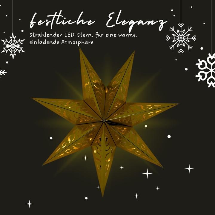 Image du produit Hermex LED Étoile de Noël Étoile lumineuse Hanging Star Lanterne d'éclairage Étoile pliante