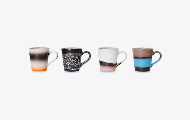 Produktbild HK Living Tasse Espresso 4-tlg. 70S CERAMICS safari (4 x)