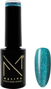 Immagine prodotto Maliva Vernice gel 045 UV/LED (Glitter blu del mare, Smalto per unghie effetto gel)