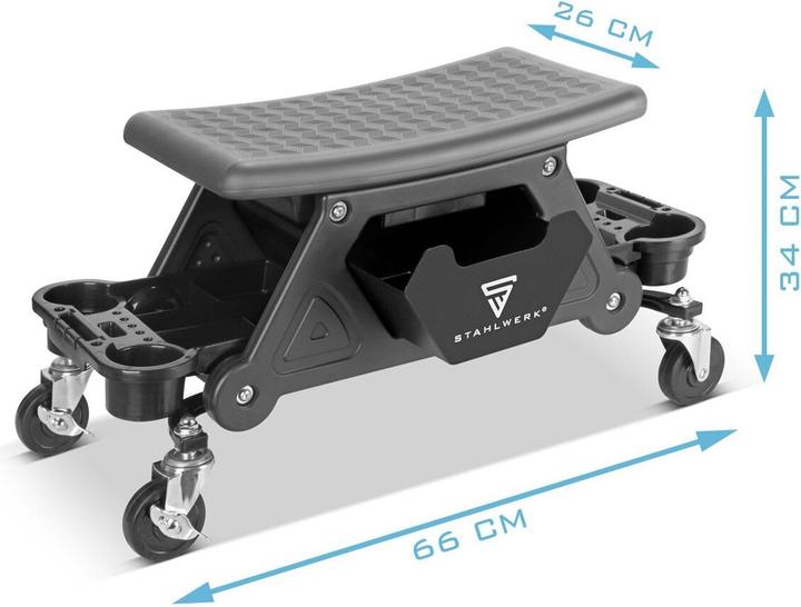 Image du produit Stahlwerk Tabouret d'atelier WRS-185 avec capacité de charge de 185 kg Siège d'atelier Tabouret roulant (1 x)