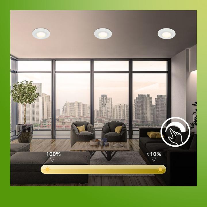 Actual product image Briloner Sustainable ultra-flat LED recessed lights set of 3 (520 lm)