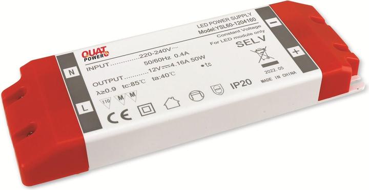 Produktbild QuatPower LED-Schaltnetzteil YSL60-1204160, 12 V-, 50 W (50 W)