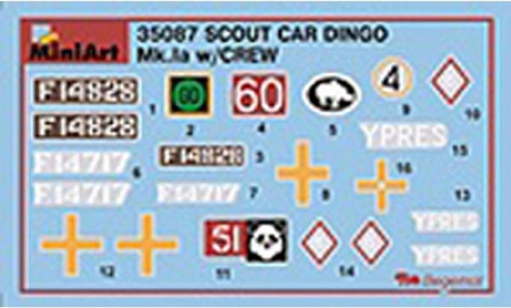 Actual product image Mini art Dingo Mk 1a scout car with crew
