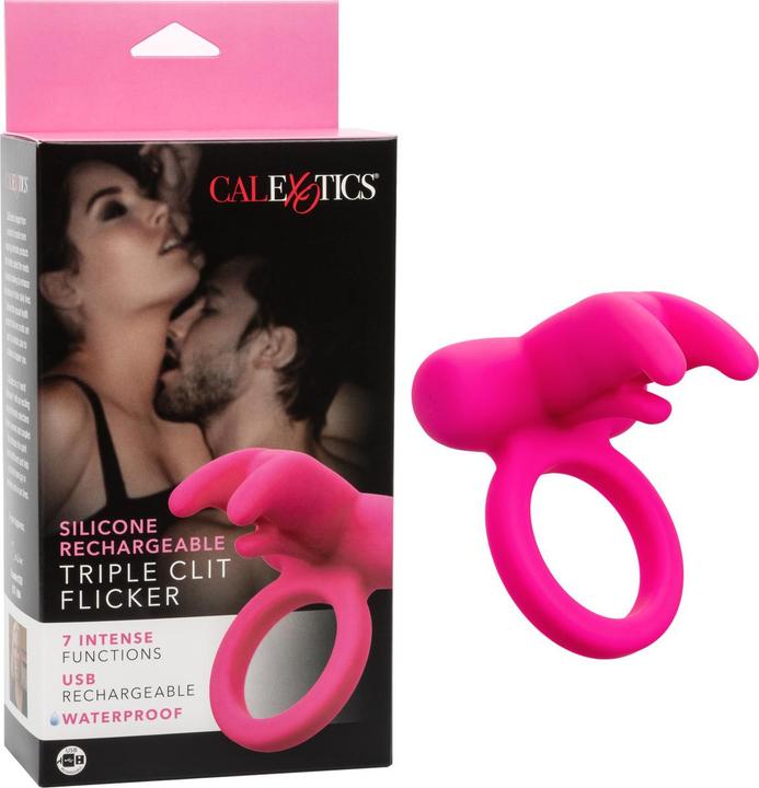 Actual product image CalExotics Silicone Rechargeable Triple Clit Flicker (3.75 cm)