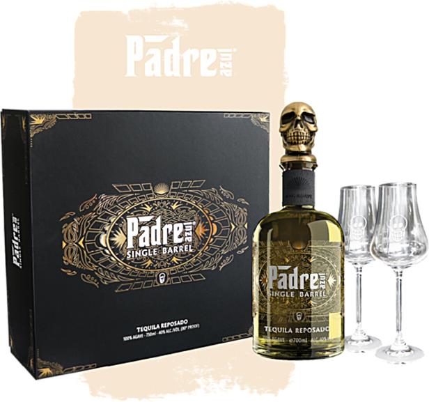 Padre Azul Singel Barrel Reposado Set mit 2 Gläser (1 x 70 cl)