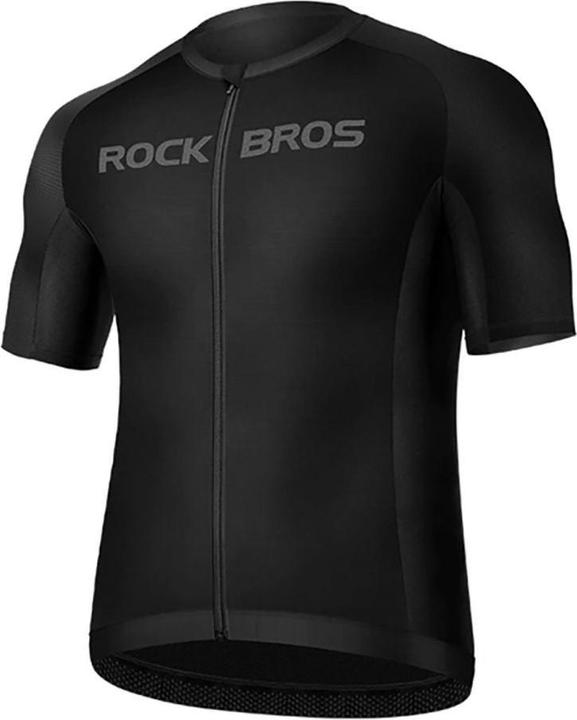 Rockbros 15120002004 short sleeve XL cycling jersey - black (XL)
