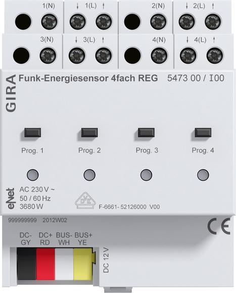 Actual product image Gira Wireless energy sensor 4f REG eNet 547300