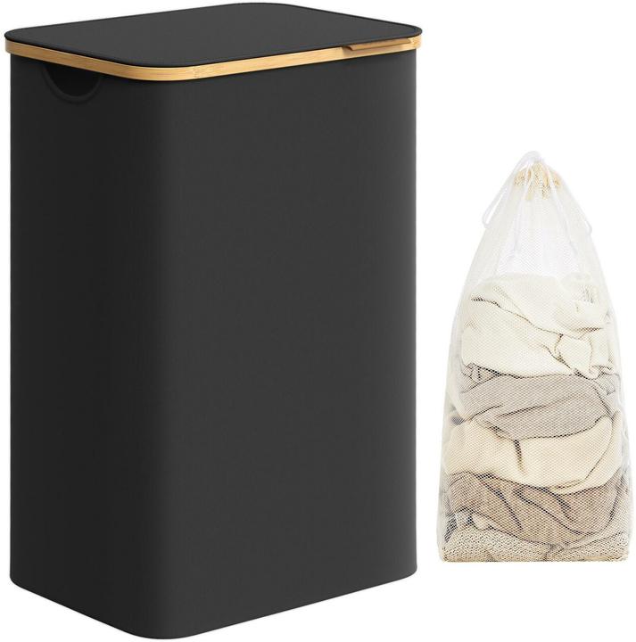 Songmics Laundry basket 90 l, black (90 l)
