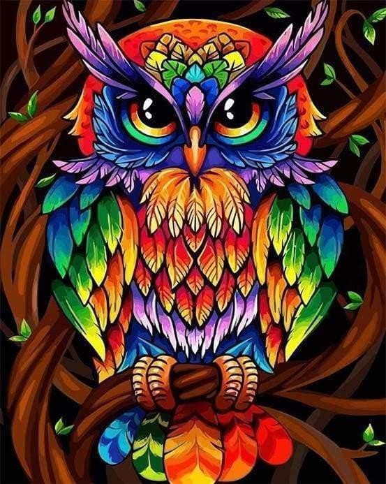 Actual product image Figured'Art Paint by Numbers - Colorful Owl