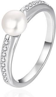 Agato Elegant Silver Ring With Genuine Pearl Agt-R08w (60)