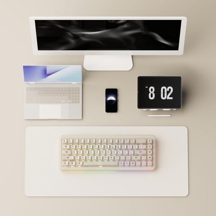 Produktbild Akko YU01 Antique Jade Gaming-Tastatur, RGB - 65%, V3 Piano Pro Switches (ISO) (US, Kabelgebunden, Kabellos)