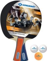 Schildkröt Donic-Schildkröt 788603 - Tischtennis Set Hobby für 4 Spieler, 4 Schläger mit 5 Bälle in Tasche