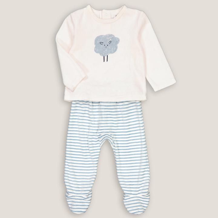 Produktbild La Redoute Collections 2-teiliger Samt-Pyjama mit Füssen (86)