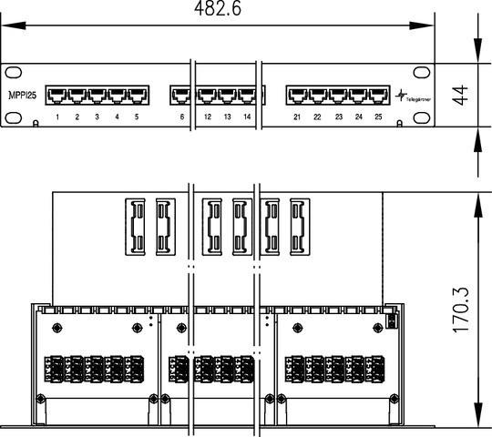 Produktbild Telegärtner ISDN/Telephone Patch Panel MPPI25-H