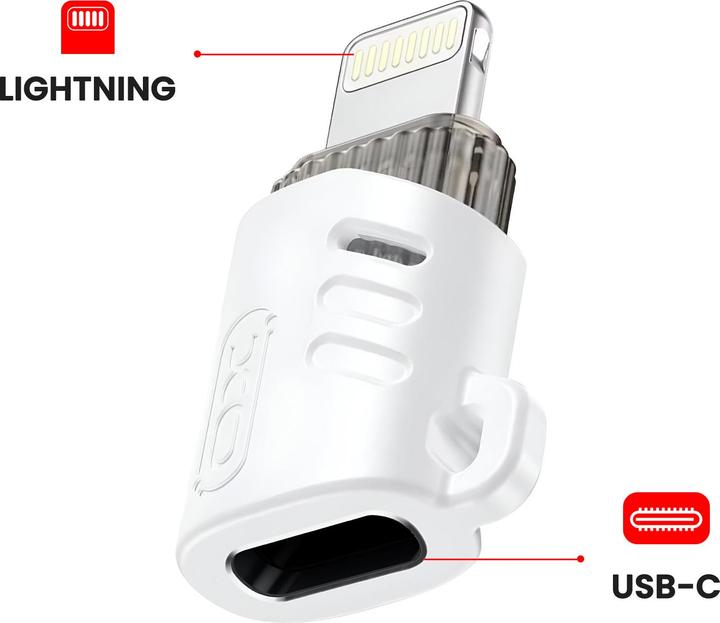Produktbild xO Adapter NB256E USB-C - Lightning weiss (USB Typ C, Lightning)